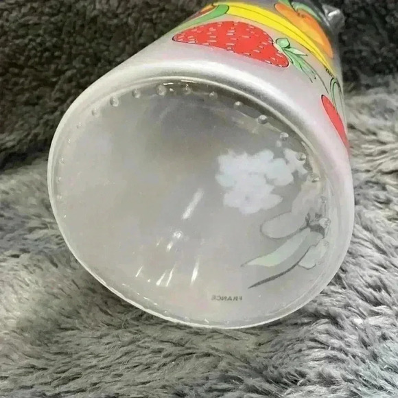 Vintage 80s Fruit Pattern Frosted Glass Pitcher Dartington France - Picture 8 of 16